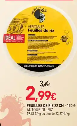 naturéO Autour du riz feuilles de riz 22 cm - 150 g offre