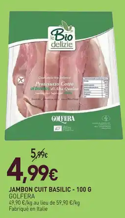 naturéO Golfera jambon cuit basilic - 100 g offre