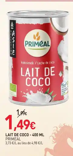 naturéO Primeal lait de coco - 400 ml offre
