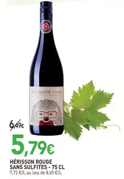 naturéO Hérisson rouge sans sulfites offre