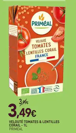 naturéO Primeal velouté tomates & lentilles corail offre