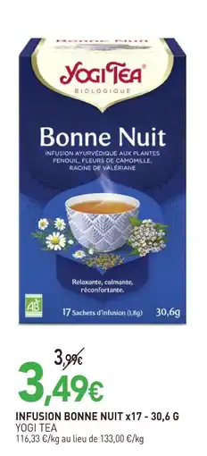 naturéO Yogi tea infusion bonne nuit x17 - 30,6 g offre