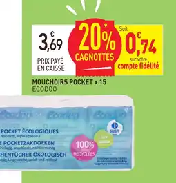 naturéO Ecodoo mouchoirs pocket x 15 offre