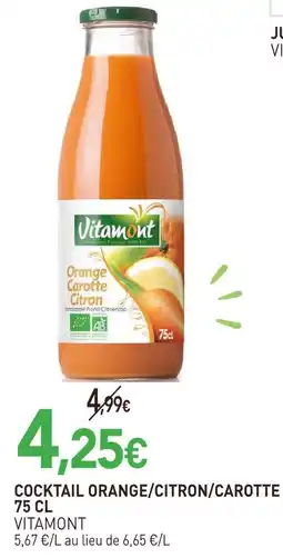 naturéO Vitamont cocktail orange/citron/carotte offre