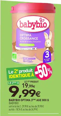 naturéO Babybio optima croissance 3ème âge offre