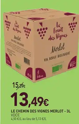 naturéO Vdce le chemin des vignes merlot - 3l offre