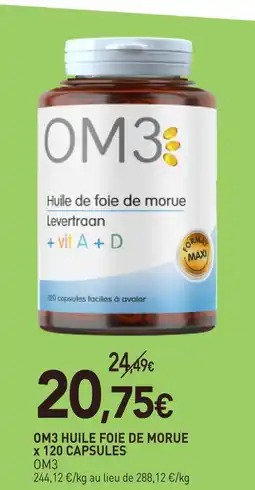 naturéO Om3 huile de foie de morue x 120 capsules offre