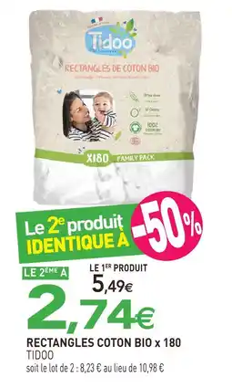 naturéO Tidoo rectangles de coton bio offre