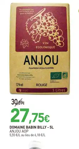 naturéO Anjou aop domaine babin billy - 5l offre