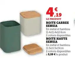 Super U Sensia boite carrée offre