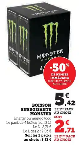 Super U Monster boisson energissante offre