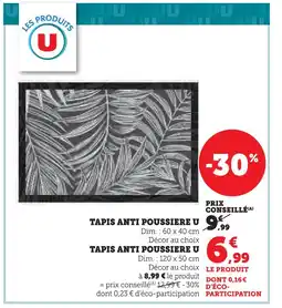 Super U U tapis anti poussière offre