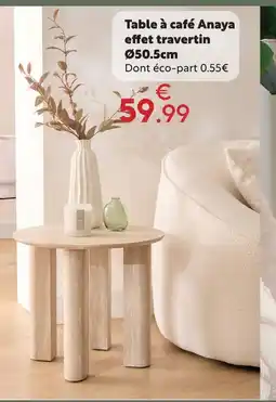 Maxi Bazar Table à café anaya effet travertin offre