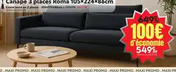 Maxi Bazar Canapé 3 places roma 105×224×86cm offre
