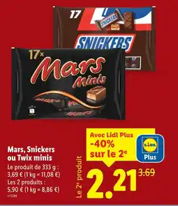 Lidl Mars / snickers / twix minis offre