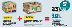 Super U Seko absorbeur d'humidité avec 2 recharges + lot de 8 recharges offre