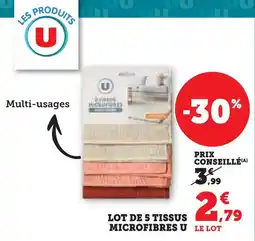 Super U U lot de 5 tissus microfibres offre