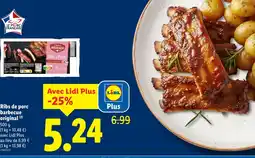 Lidl L'étal du boucher ribs de porc barbecue original offre