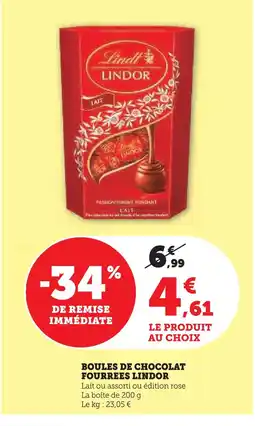 U Express Lindor boules de chocolat fourrées offre