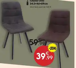 Maxi Bazar Chaise chili 54.5×46×89cm offre