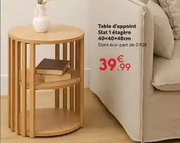 Maxi Bazar Table d’appoint slat 1 étagère 40×40×48cm offre