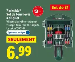 Lidl Parkside set de tournevis à cliquet offre