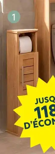 Maxi Bazar Meuble réserve & dérouleur papier wc 1 porte offre