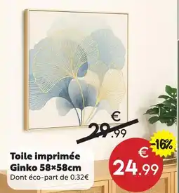 Maxi Bazar Toile imprimée ginko offre