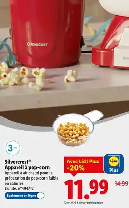 Lidl Silvercrest appareil à pop-corn offre