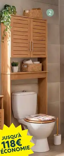 Maxi Bazar Meuble dessus de wc 2 portes & 1 étagère offre