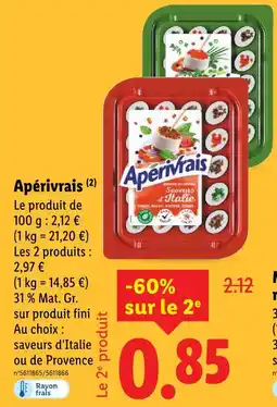 Lidl Apérivrais saveurs d'italie offre