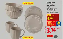 Lidl Livarno home assiettes bols ou tasses offre