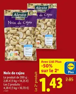 Lidl Alesto noix de cajou offre