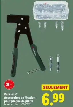 Lidl Parkside accessoires de fixation pour plaque de plâtre offre