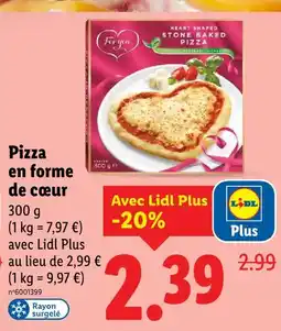 Lidl For you pizza en forme de cœur offre