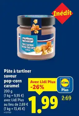 Lidl Mcennedy pâte à tartiner saveur pop-corn caramel offre