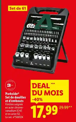 Lidl Parkside set de douilles et d’embouts offre