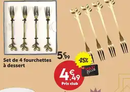 Maxi Bazar Set de 4 fourchettes à dessert offre