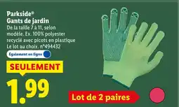 Lidl Parkside gants de jardin offre