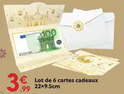 Maxi Bazar Lot de 6 cartes cadeaux 22x9.5cm offre
