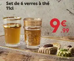 Maxi Bazar Set de 6 verres à thé 11 cl offre