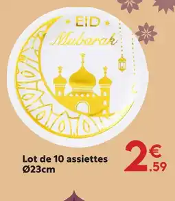 Maxi Bazar Lot de 10 assiettes ø23cm eid mubarak offre