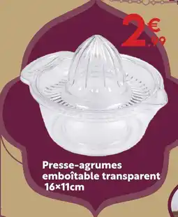 Maxi Bazar Presse-agrumes emboîtable transparent 16×11cm offre