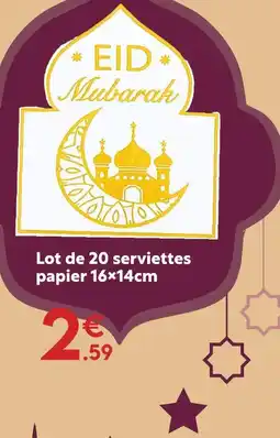 Maxi Bazar Lot de 20 serviettes papier 16×14 cm offre