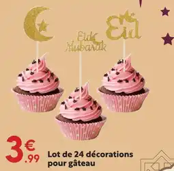 Maxi Bazar Lot de 24 décorations pour gâteau offre