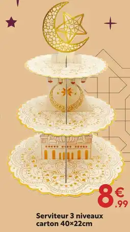 Maxi Bazar Serviteur 3 niveaux carton 40×22cm offre