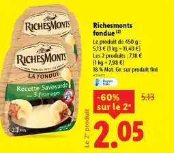 Lidl RICHESMONTS fondue offre