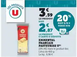 U Express U - emmental francais pasteurise offre