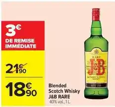 Carrefour Market J&b - blended scotch whisky rare offre