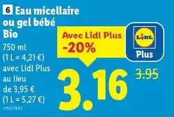 Lidl Lupilu - eau micellaire ou gel bébé bio offre